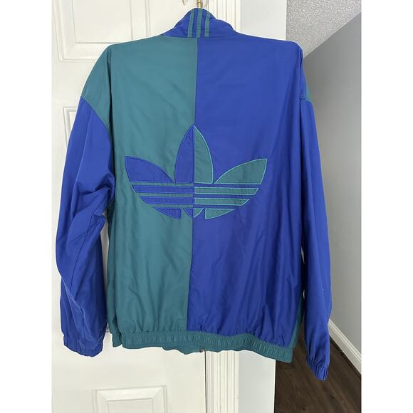 adidas Other - Vintage Adidas Windbreaker Hoodie Mens Trefoil Multicolor Colorblock XL Teal